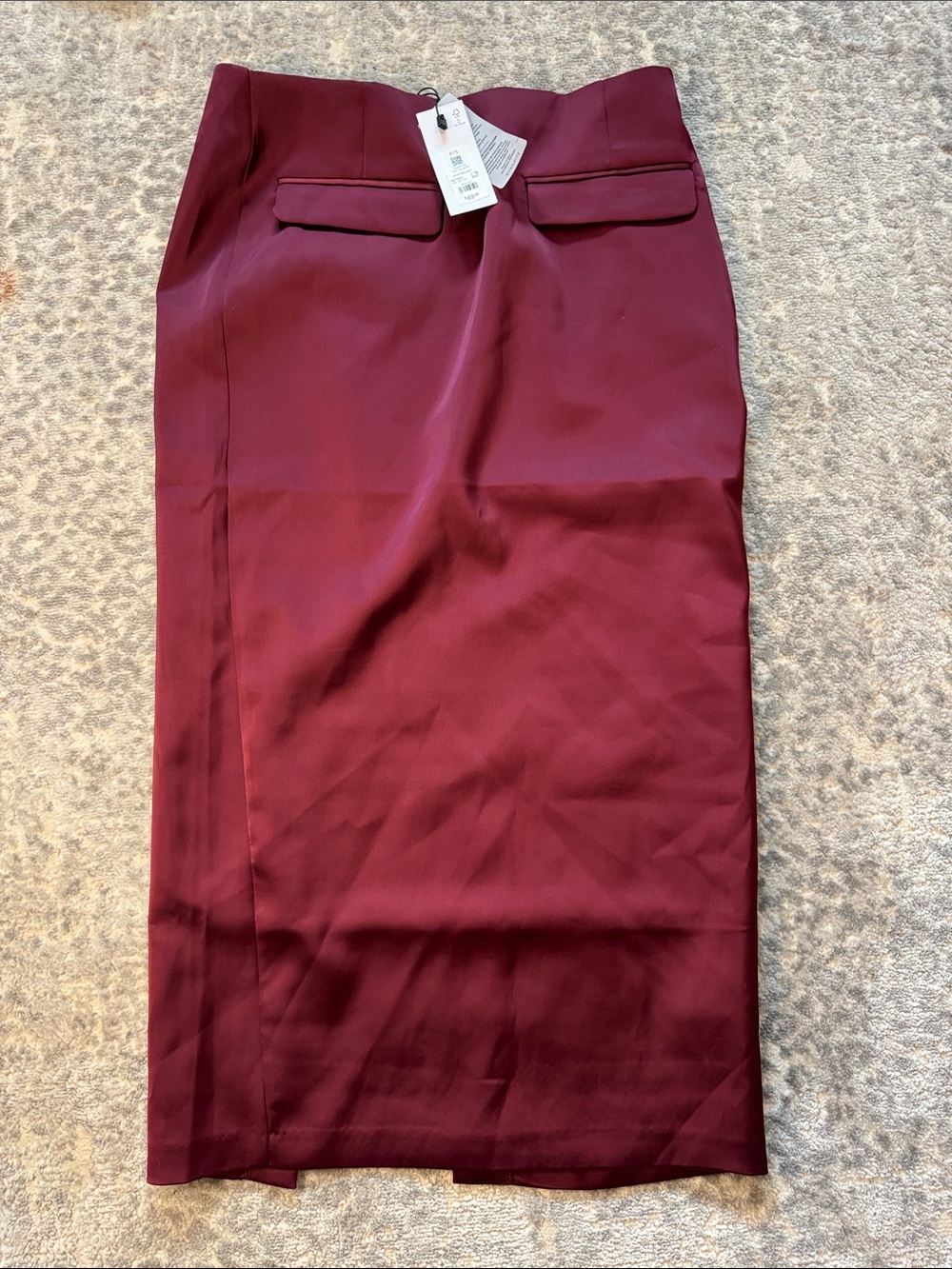 Dynamite Burgundy Midi Pencil Skirt